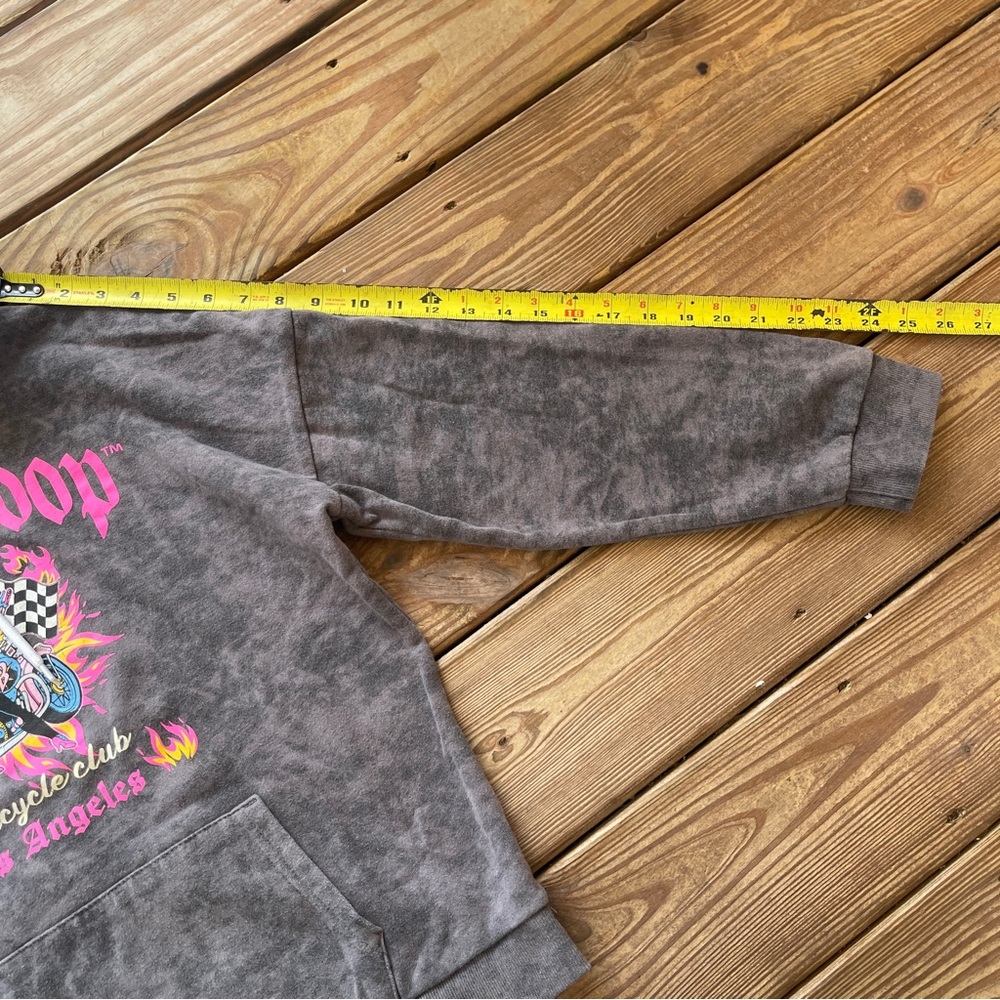 Betty Boop Graphic Hoodie Women’s L Y2K Biker Motorcycle Acid Wash Sweatshirt - Picture 5 of 9